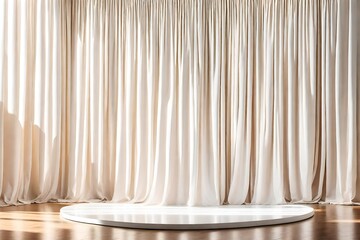 white curtains in a row