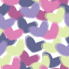 Seamless pattern. Multicolored hearts.