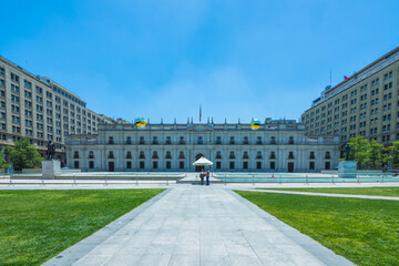 View of Palacio de la Moneda (La Moneda Palace) - Santiago de Chile, Chile