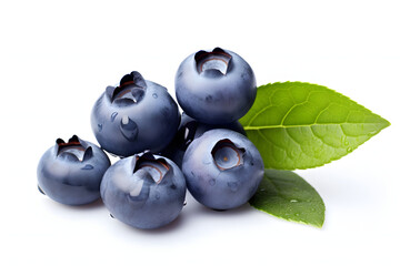 blueberries isolated on white background. 