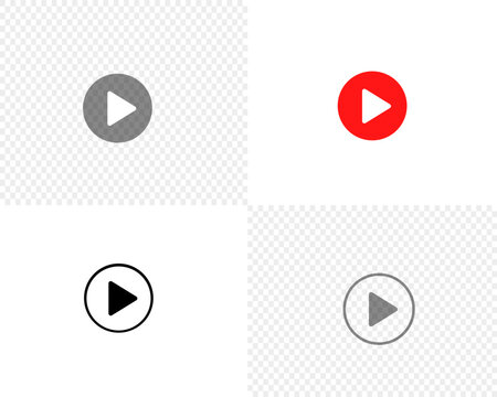 transparent red and black player button icon set for button signature play video sound player navigation on white transparent background vector eps10