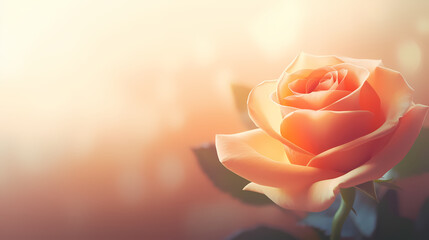 Sweet orange rose color in pastel color, blur style, decorative flower background pattern, PPT background
