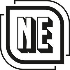 NE letter logo design on white background. NE logo. NE creative initials letter Monogram logo icon concept. NE letter design