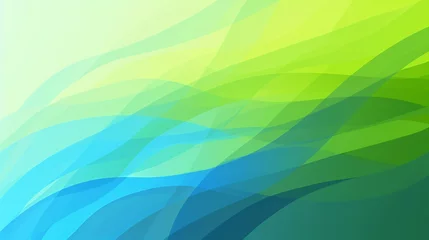 Fotobehang Flat shapeless abstract lime green electric blue yellow background gradient wallpaper © BeautyStock