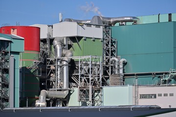 Technological equipment of waste incineration plant in Brno, Czech Republic