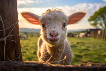 An adorable farm animal