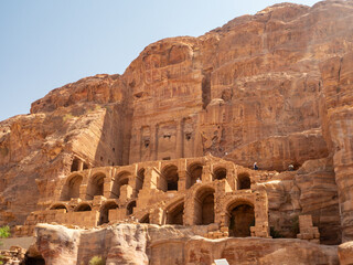 Petra historic and archaeological city carved from sandstone stone, Jordan, Middle East