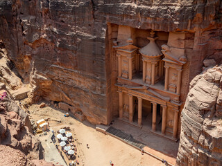 The Treasury, Petra historic and archaeological city carved from sandstone stone, Jordan, Middle East