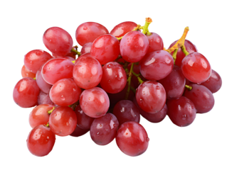 Fresh red grapes with a dynamic water splash on a white background