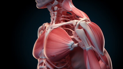 3D rendered Medical Illustration of Male Anatomy Inflamed Shoulder Joint. - obrazy, fototapety, plakaty