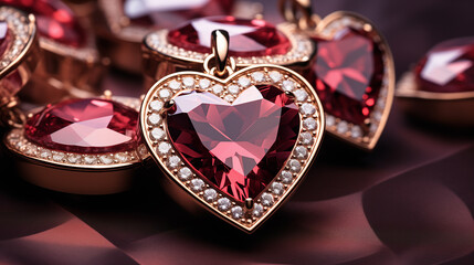 Jewelry pendants in the form of hearts