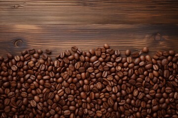 Naklejka premium A close-up of roasted coffee beans, highlighting the rich texture and depth of color, perfect for depicting the essence of coffee