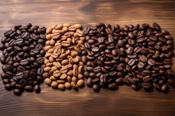 Fototapeta premium A close-up of roasted coffee beans, highlighting the rich texture and depth of color, perfect for depicting the essence of coffee