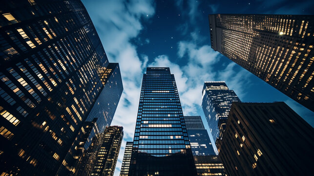 Fototapeta skyscrapers in a finance district