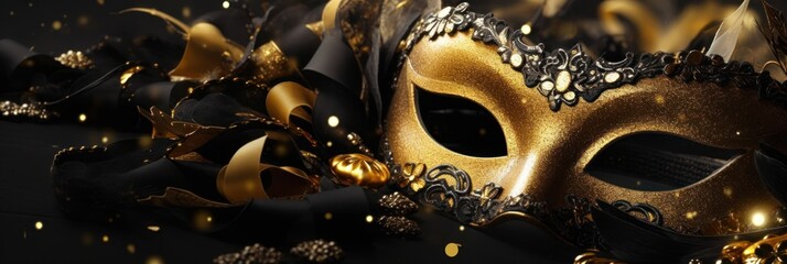 Carnival mask. Mardi Gras. Carnival masquerade venetian mask, banner - obrazy, fototapety, plakaty