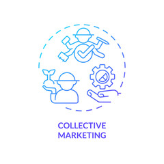 2D gradient collective marketing icon, creative isolated vector, thin line illustration representing agricultural clusters.