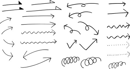 矢印　マジックで書いた手描き　セット