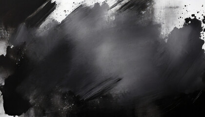 black and white abstract acrylic painting background texture with grunge brush strokes