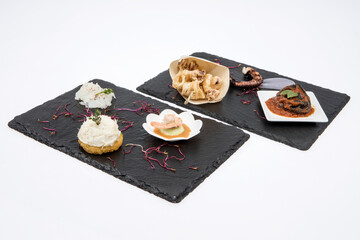 Antipasto misto di pesce piatto gourmet 