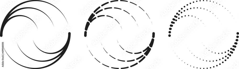 Poster circle shape dotted icon vector. set of hand drawn circle frame.. circle geometry symbol for creativ