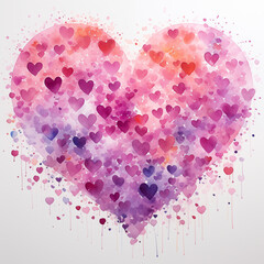 Painted Heart Background of Many Little Hearts - 699040865