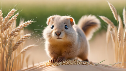 Hamster in the wheat field