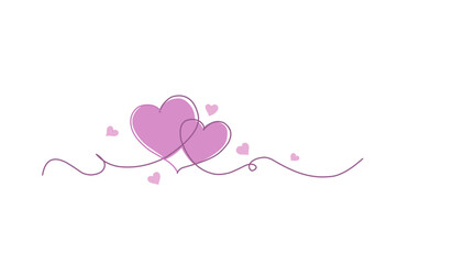 Line drawing of heart. Line art image of heart love. Heart illustration in minimal line art style for valentines day.