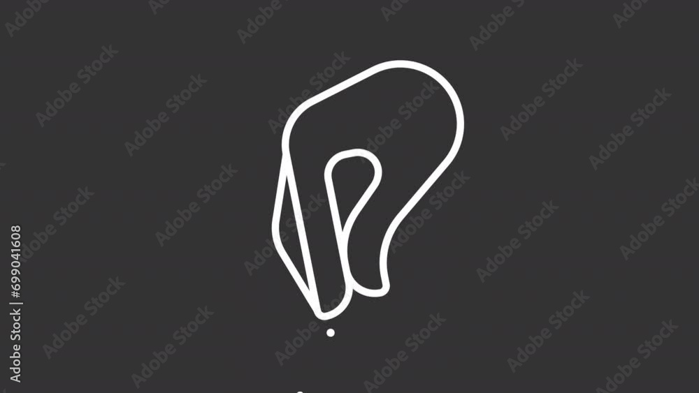 Poster 2d white simple thin line animation of sprinkle icon, hd video with transparent background, seamless