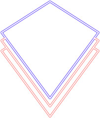 Minimalist neon kite shape. Modern minimalist element 