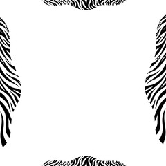 Fototapeta na wymiar Zebra Print Frame or Border Isolated on White