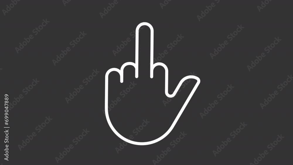 Poster collection of white icon simple animations representing aggression, hd video with transparent backgr
