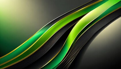 abstract green wave background generative ai