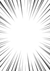 Obraz premium 集中線 黒 シンプル 縦長 フレーム