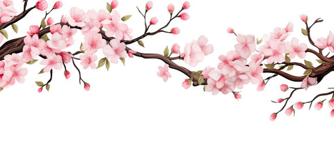 Obraz na płótnie Canvas Ink painting cherry blossom in white background
