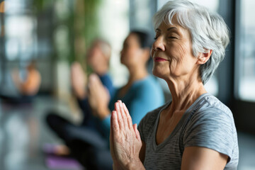 Senior Woman Enjoying Yoga