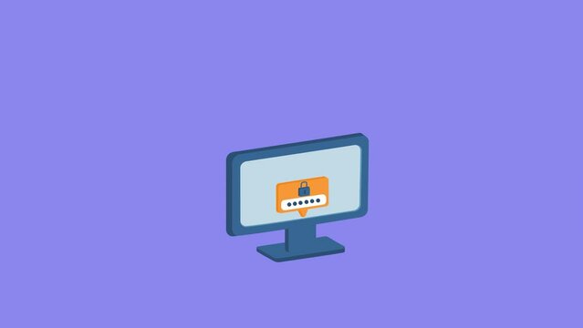 Animated secured password protection concept. Protection against cyber crime with security password.