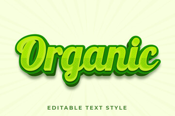 Organic 3d text effect, editable style text template