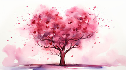 The tree of love. Heart tree. Symbol of love. Heart