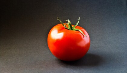 a single tomato on a black background
