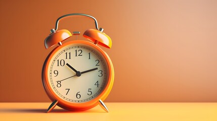 Close-up of retro alarm clock on minimalist theme background, countdown concept illustration