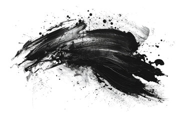 Black Splash On Transparent Background - obrazy, fototapety, plakaty