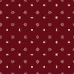 Free vector snowflakes and stars red pattern