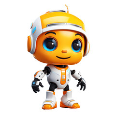 Fototapeta premium 3d Robot mascot, AI in science and business, Technology and engineering concept. isolated png transparent