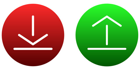upload and download icon on circle background