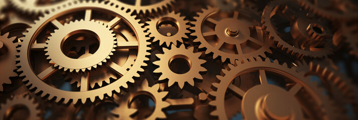 Metal gears working together, background wallpaper