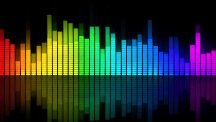 Music Equalizer Animation Background Video Full HD 4K Download, Music Bar Amplifier Rainbow Color