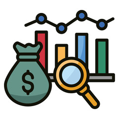 Investment Analysis Icon Element For Design