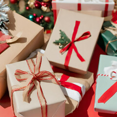 christmas gift boxes - AI Generated