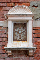 beautiful historical window in Venice. travel and tourism
