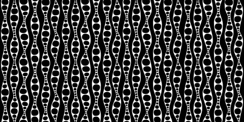 Seamless geometric pattern with waves and bubbles